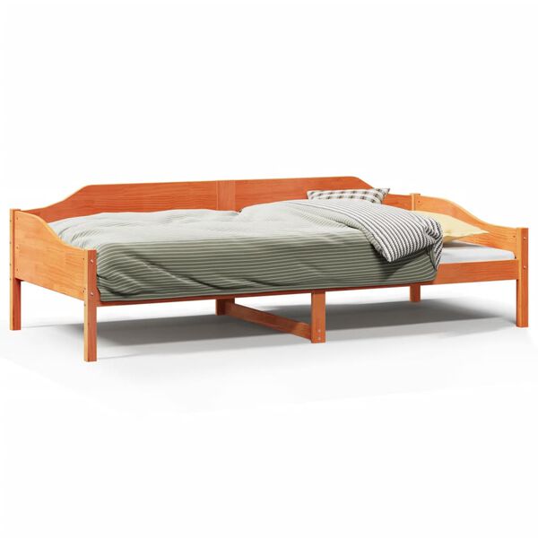 vidaXL Estructura de cama sin colch&oacute;n madera de pino marr&oacute;n 90x200 cm