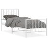 vidaXL Estructura cama sin colch&oacute;n con estribo metal blanco 80x200 cm