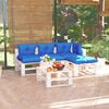 vidaXL Muebles de jard&iacute;n de palets 5 pzas con cojines madera de pino