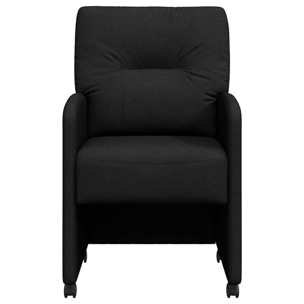 vidaXL Sillas de comedor con ruedas 2 pcs Negro 57 x 67 x 95 cm tela