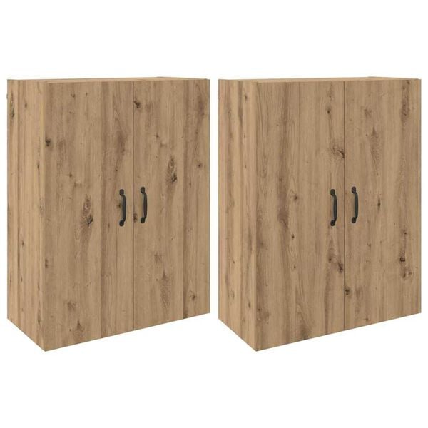 vidaXL Armario de pared 2 pcs Roble artesanal 69,5 x 34 x 90 cm