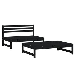 vidaXL Juego de muebles de jard&iacute;n 2 pzas madera maciza de pino negro