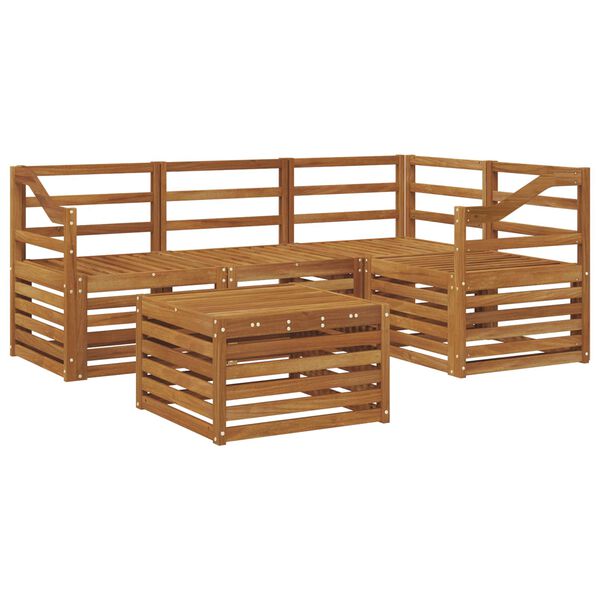 vidaXL Conjunto de sof&aacute;s de exterior 5 pcs Natural