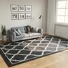 vidaXL Alfombra lavable antideslizante negro y blanco 190x300 cm