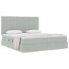 vidaXL Cama con almacenamiento Gris Claro 200 x 200 cm Terciopelo