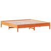 vidaXL Cama con estanter&iacute;a sin colch&oacute;n madera maciza marr&oacute;n 200x200 cm