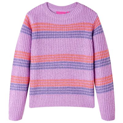 Jersey de punto infantil con rayas color lila y rosa 92