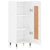 vidaXL Aparador de madera contrachapada blanco brillante 34,5x34x90 cm