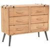 vidaXL Cajonera de madera maciza de abeto 91x35x73 cm