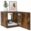 vidaXL Mueble de TV de pared con luces LED roble ahumado 30,5x35x30 cm
