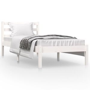 vidaXL Estructura de cama individual sin colch&oacute;n blanco 75x190 cm