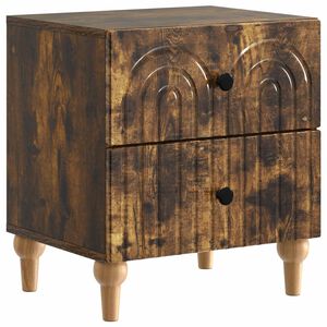 vidaXL Armario de Noche con caj&oacute;n Roble Ahumado 43 x 34,5 x 48 cm