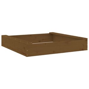vidaXL Arenero con asientos cuadrado madera maciza de pino marr&oacute;n miel