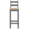 vidaXL Set de bar 3 piezas madera maciza de pino gris