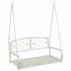 vidaXL Banco Columpio Acero 110,5 x 59 x 55 cm Blanco antiguo