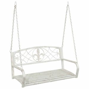 vidaXL Banco Columpio Acero 110,5 x 59 x 55 cm Blanco antiguo