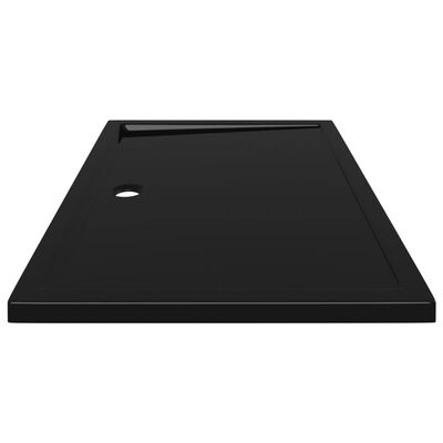 vidaXL Plato de ducha rectangular negro ABS 80x120 cm