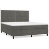 vidaXL Cama box spring con colch&oacute;n terciopelo gris oscuro 180x200 cm