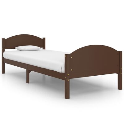 vidaXL Estructura de cama madera maciza pino marrón oscuro 100x200 cm