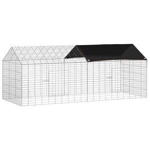 vidaXL Jaula para conejos Plateado 200 x 78 x 78 cm Acero Galvanizado