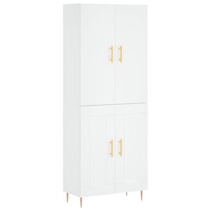 vidaXL Aparador alto madera contrachapada blanco 69,5x34x180 cm