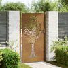 vidaXL Puerta de jard&iacute;n 100x175 cm de acero corten con dise&ntilde;o de &aacute;rbol