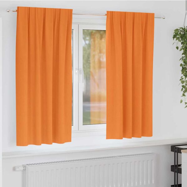 vidaXL Cortinas Opacas con Anillas 2 pcs Naranja 175 x 140 cm