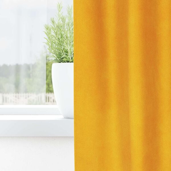vidaXL Cortinas opacas 2 pcs Amarillo Mostaza 140 x 260 cm Terciopelo