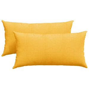 vidaXL Cojines de sof&aacute; 2 pcs Amarillo Claro 80 x 40 cm Tela de pana