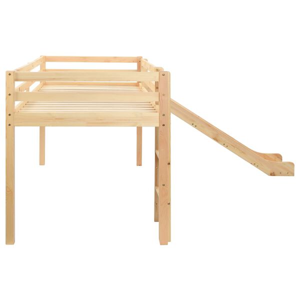 vidaXL Cama alta para ni&ntilde;os tobog&aacute;n y escalera madera pino 97x208 cm