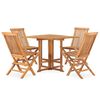 vidaXL Set de comedor de jard&iacute;n plegable 5 pzas madera maciza de teca