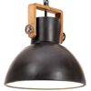 vidaXL L&aacute;mpara colgante industrial redonda 25 W negra 30 cm E27
