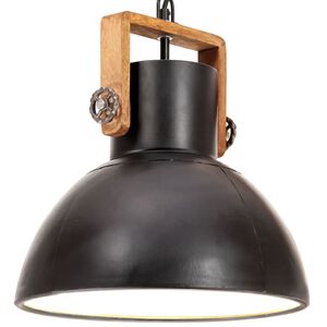 vidaXL L&aacute;mpara colgante industrial redonda 25 W negra 30 cm E27