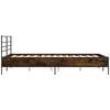vidaXL Estructura cama madera ingenier&iacute;a metal marr&oacute;n roble 140x190 cm