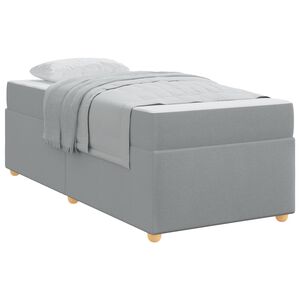 vidaXL Estructura de cama con colch&oacute;n Gris Claro 90 x 190 cm tela