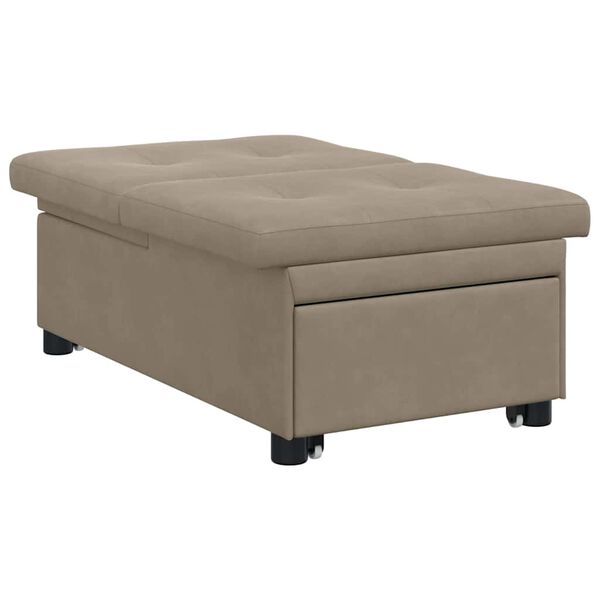 vidaXL Sof&aacute; cama Taup&eacute; 194 x 67 x 82 cm Microfibra