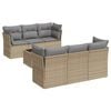 vidaXL Set sof&aacute;s de jard&iacute;n 7 piezas y cojines rat&aacute;n sint&eacute;tico beige