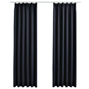 vidaXL Cortinas opacas con ganchos 2 unidades gris antracita 140x175cm