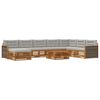 vidaXL Conjunto de sof&aacute;s de exterior 9 uds. Natural y Gris Claro