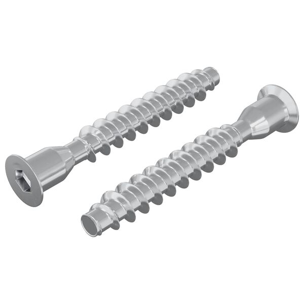 vidaXL Tornillos Confirmat 2 pcs Plateado &Oslash;7 x 50 mm Metal