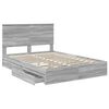 vidaXL Cama con almacenamiento con cabecera Gris Sonoma 140 x 200 cm