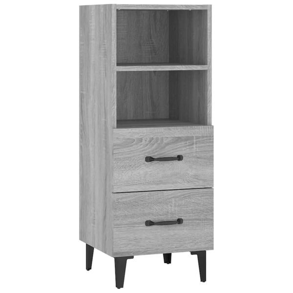 vidaXL Aparador de madera contrachapada gris Sonoma 34,5x34x90 cm