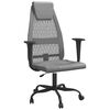 vidaXL Silla de oficina altura ajustable tela malla y cuero PE gris