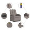 vidaXL Sill&oacute;n de masaje el&eacute;ctrico reclinable elevable tela taup&eacute;