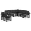 vidaXL Conjunto de sof&aacute;s de exterior 9 uds. Negro y Gris oscuro