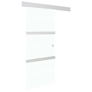 vidaXL Puerta corredera con topes suaves vidrio ESG aluminio 76x205 cm