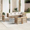 vidaXL Set de sofás de jardín y cojines 8 piezas ratán sintético beige