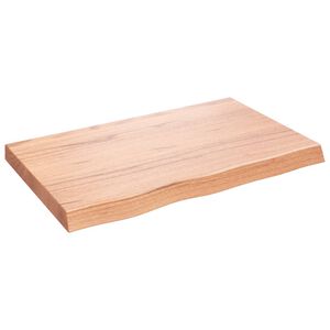 vidaXL Estante pared madera roble tratada marr&oacute;n claro 80x50x(2-6) cm