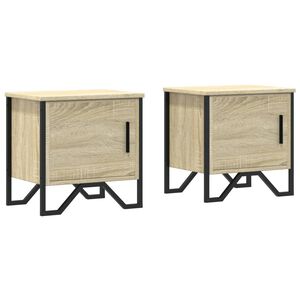 vidaXL Mesitas de noche 2 uds contrachapado color roble 40x30x40 cm