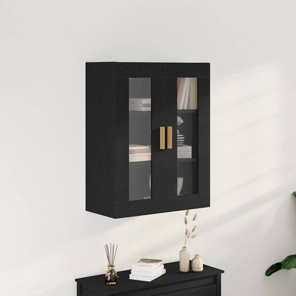 vidaXL Armario de Pared Roble Negro 69,5 x 34 x 90 cm